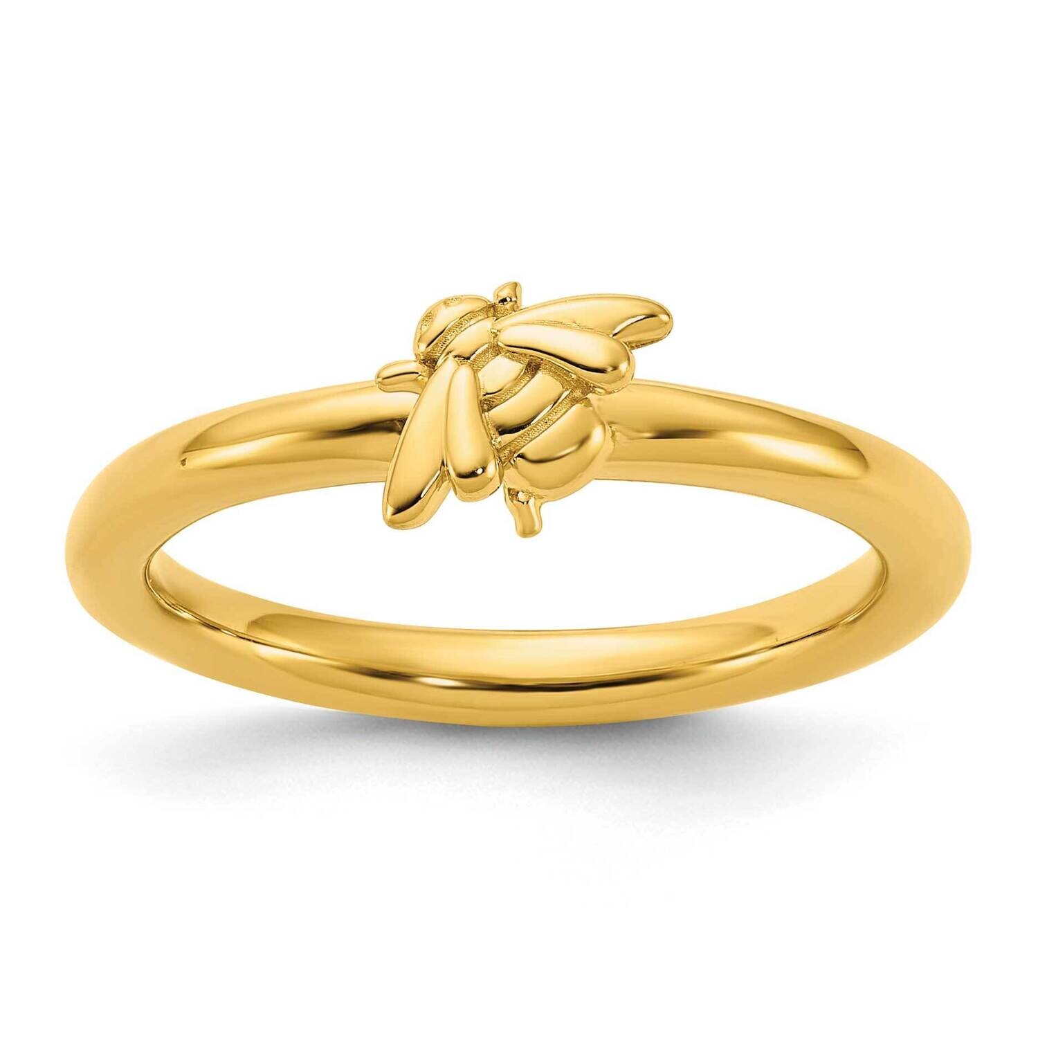 Stackable Expressions Gold-Plated Bee Ring Sterling Silver QSK2276
