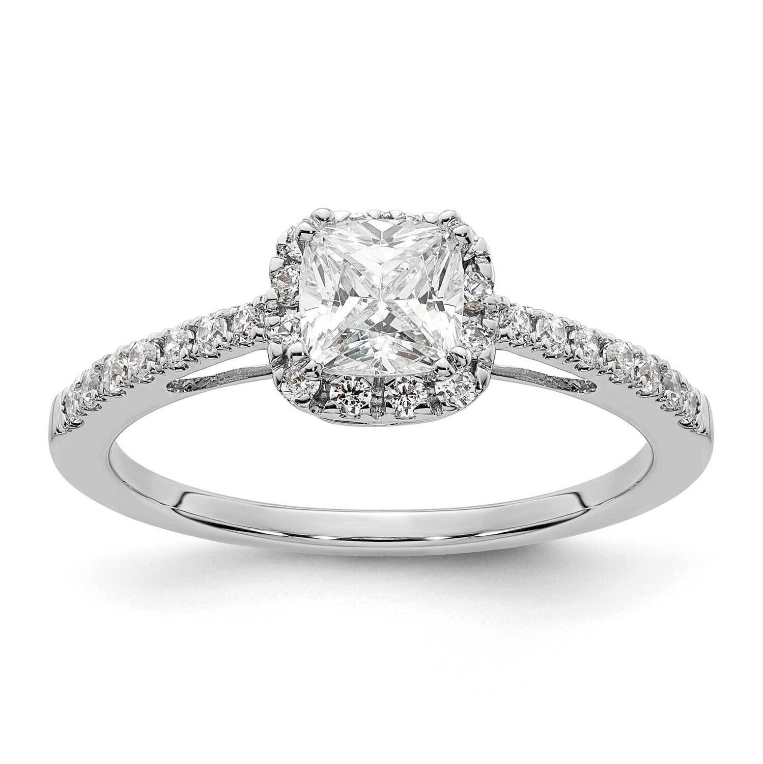 Diamond Semi-Mount Halo Engagement Ring 14k White Gold RM2319E-075-WAA