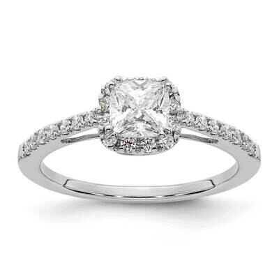 Diamond Semi-Mount Halo Engagement Ring 14k White Gold RM2319E-075-WAA, MPN: RM2319E-075-WAA,