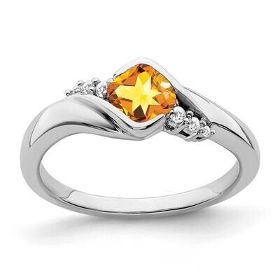 Citrine Diamond Ring 14k White Gold RM7156-CI-006-WA, MPN: RM7156-CI-006-WA, 191101818776