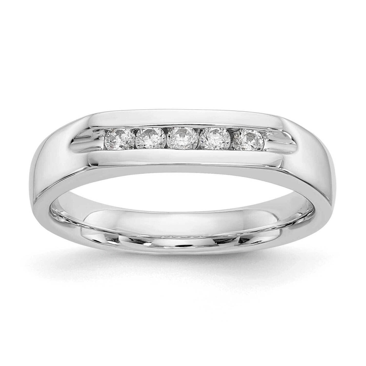 5-Stone Holds 5-2.1mm Round Open Channel Band Ring Mounting 14k White Gold RM3279B-020-WAA