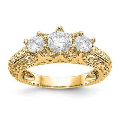 3-Stone Diamond Engagement Ring Mounting 14k Gold RM2983E-050-YAA, MPN: RM2983E-050-YAA,
