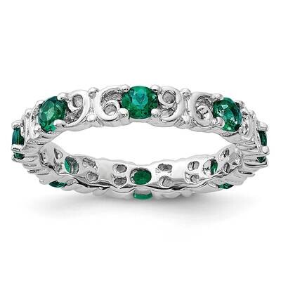 Stackable Expressions Created Emerald Ring Sterling Silver QSK1220, MPN: QSK1220,