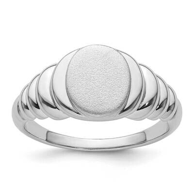 Satin Polished Signet Ring Sterling Silver Rhodium-Plated QR7506, MPN: QR7506,