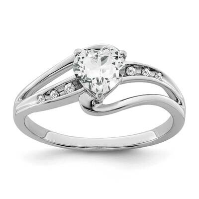 White Topaz Diamond Ring Sterling Silver Rhodium-Plated RM7401-WT-004-SSA, MPN: RM7401-WT-004-SSA,
