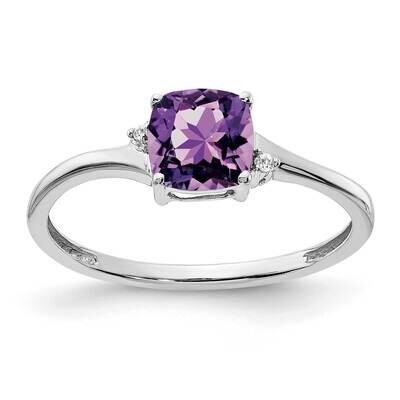 Amethyst Diamond Ring Sterling Silver Rhodium-Plated RM7404-AM-001-SSA, MPN: RM7404-AM-001-SSA,