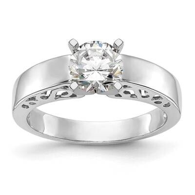 Peg Set Filigree Solitaire Engagement Ring Mounting 14k White Gold RM1987E-CWAA, MPN: RM1987E-CWAA,
