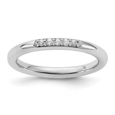 Stackable Expressions Rhodium-Plated CZ Ring Sterling Silver QSK2188, MPN: QSK2188, 883957335346