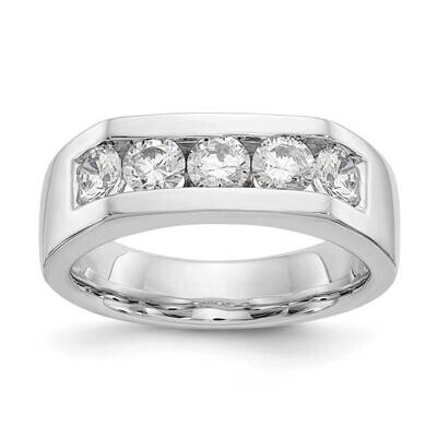 5-Stone Holds 5-3.7mm Round Closed Channel Band Ring Mounting 14k White Gold RM3278B-100-WAA, MPN: …