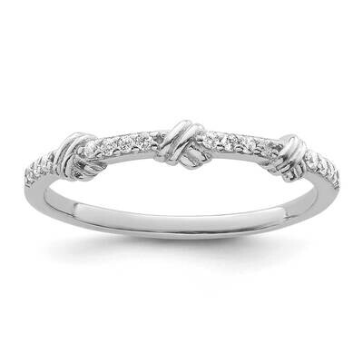 Clear CZ Knot Ring Sterling Silver Rhodium-Plated QR7512, MPN: QR7512,