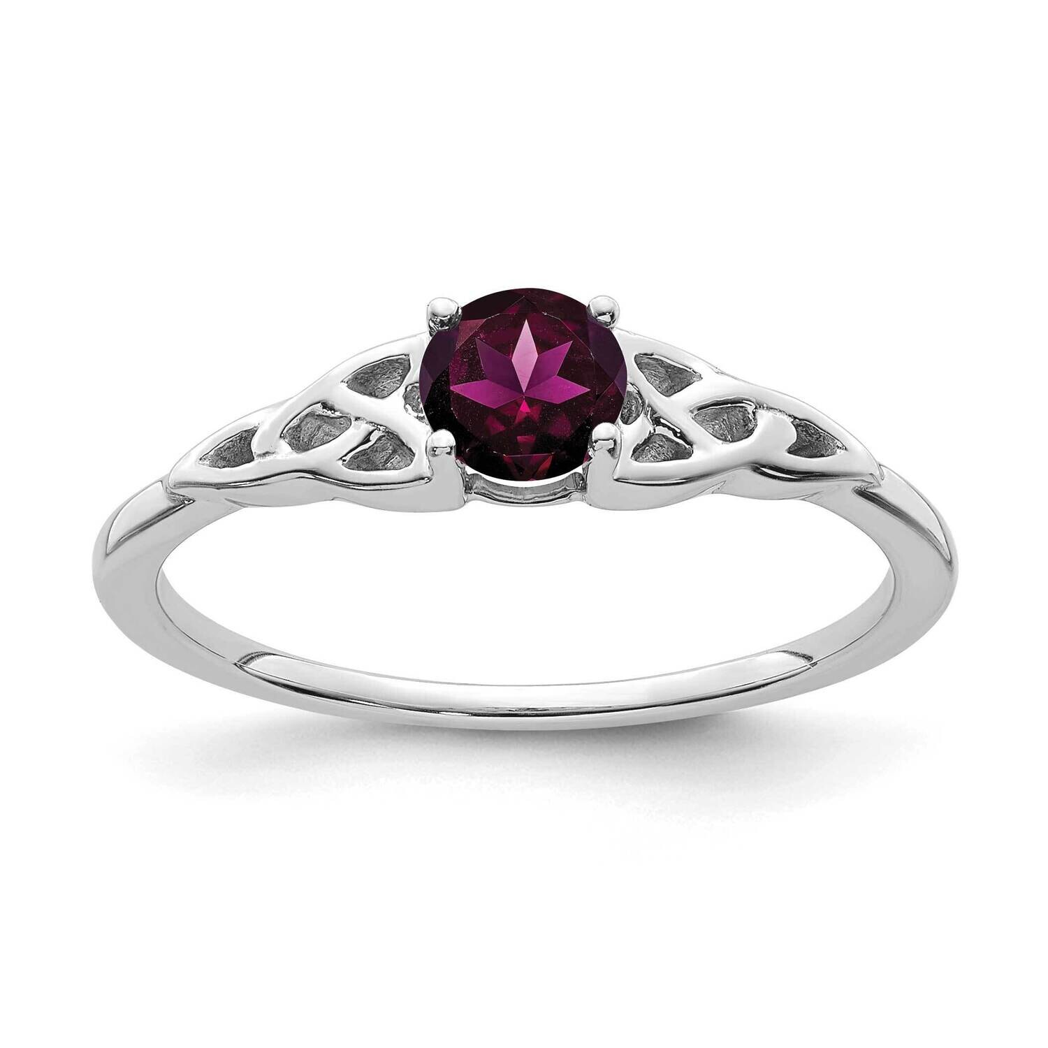 Rhodolite Garnet Celtic Knot Ring 14k White Gold RM7396-RG-W, MPN: RM7396-RG-W,