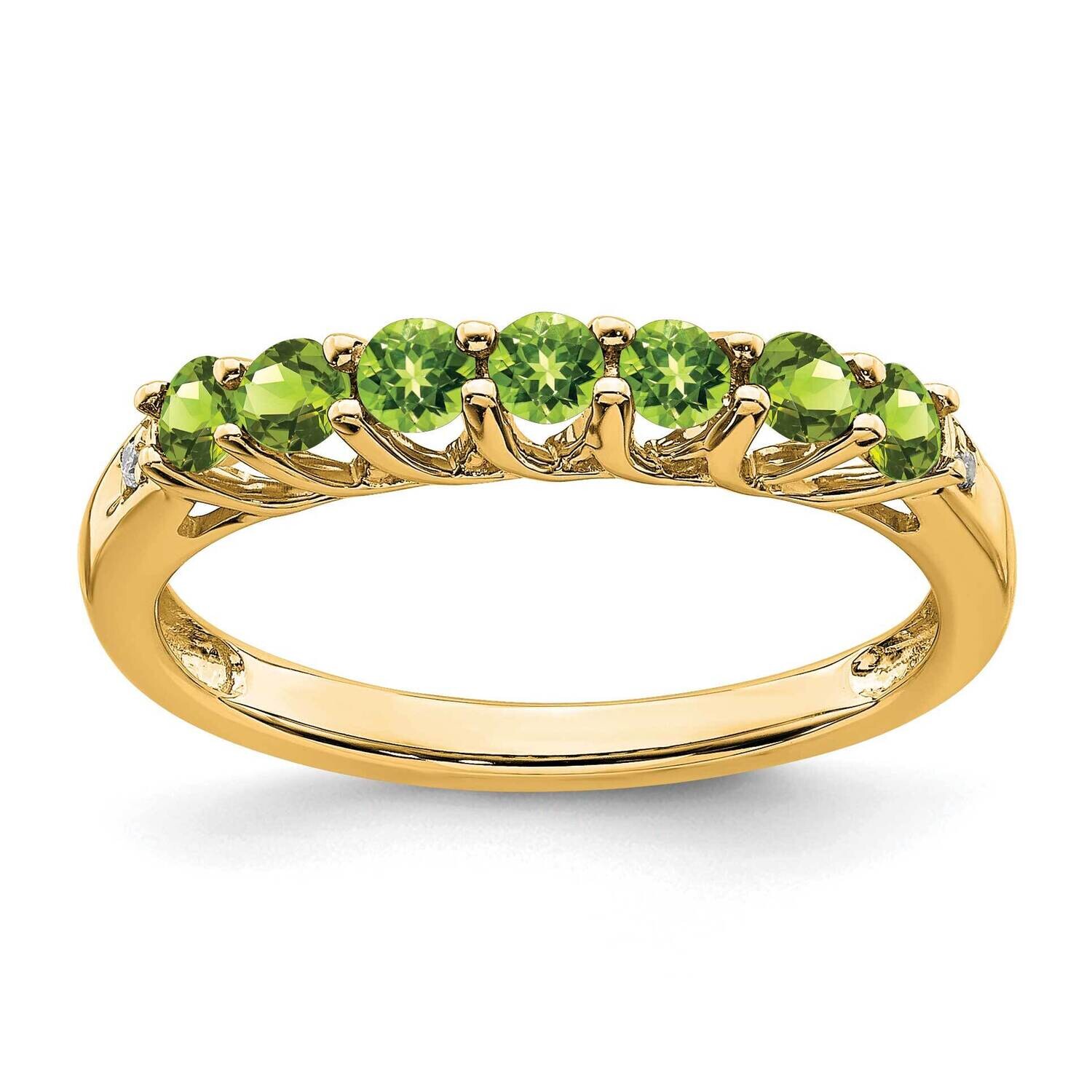 Peridot Diamond 7-Stone Ring 10k Gold RM7411-PE-001-1YA, MPN: RM7411-PE-001-1YA, 191101662263
