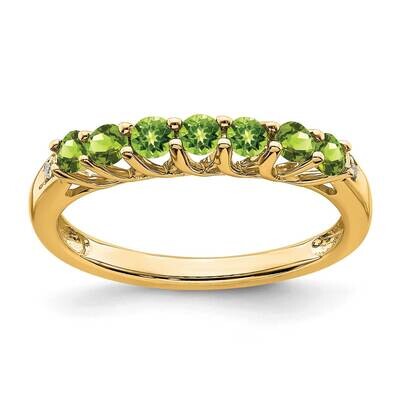 Peridot Diamond 7-Stone Ring 10k Gold RM7411-PE-001-1YA, MPN: RM7411-PE-001-1YA, 191101662263