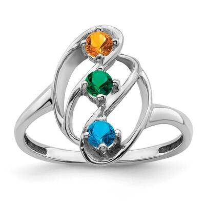 Polished 3-Stone Mothers Ring Mounting 14k White Gold XMR3_3W, MPN: XMR3_3W, 883957474458