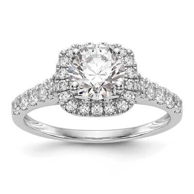 Diamond Semi-Mount Peg Set Cushion Halo Eng Ring 14k White Gold RM2214E-053-WAA, MPN: RM2214E-053-W…