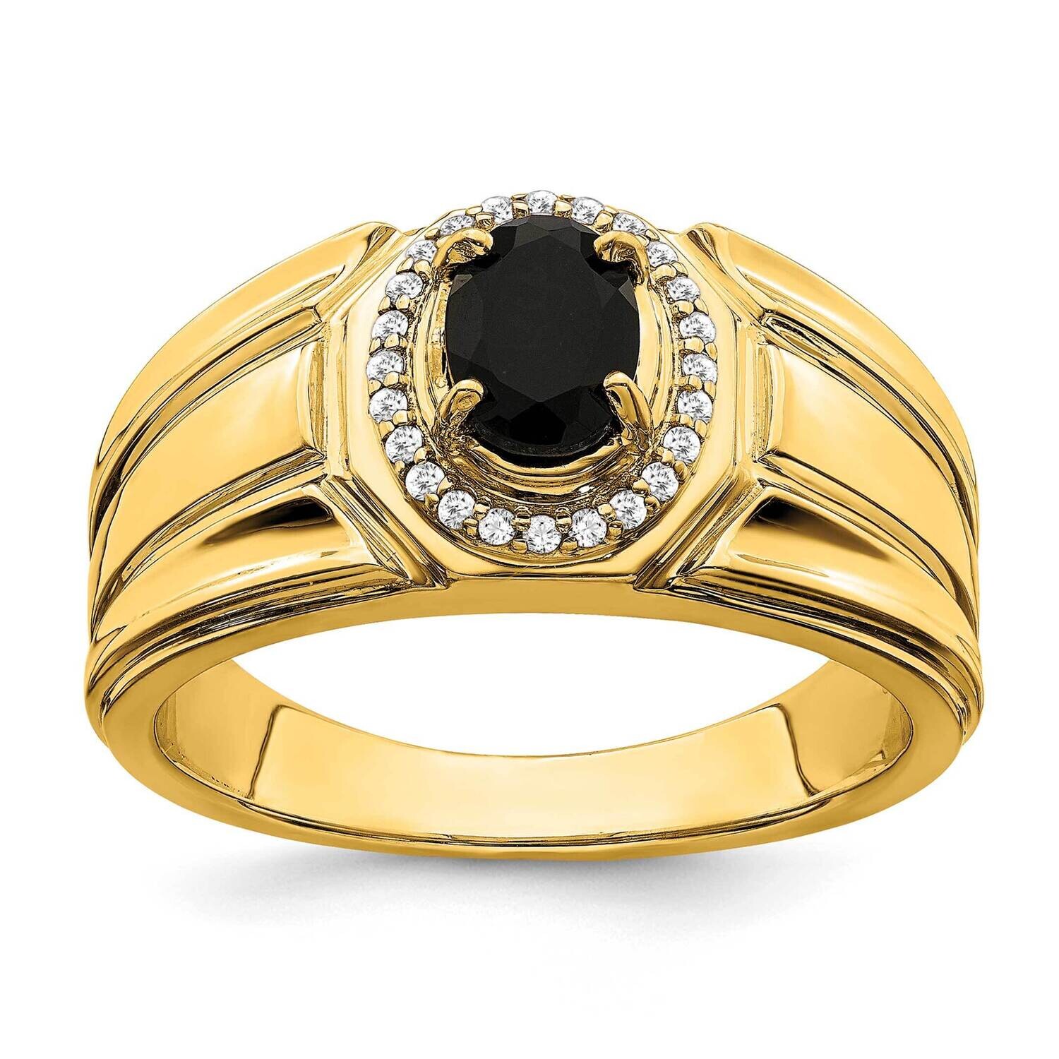 Onyx Diamond Mens Ring 14k Gold RM6665-OX-012-YA