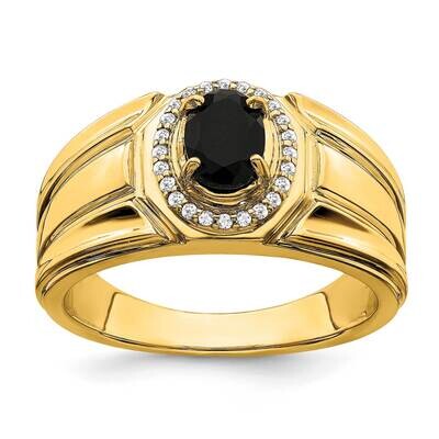 Onyx Diamond Mens Ring 14k Gold RM6665-OX-012-YA, MPN: RM6665-OX-012-YA,