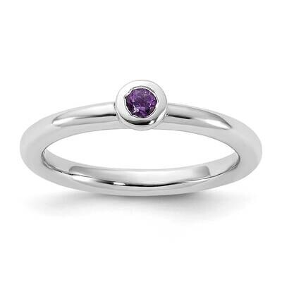 Stackable Expressions Rhodium-Plated Amethyst Ring Sterling Silver QSK2189, MPN: QSK2189,
