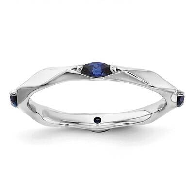 Stackable Expressions Rhod-Plated Created Sapphire Ring Sterling Silver QSK2236, MPN: QSK2236, 8839…