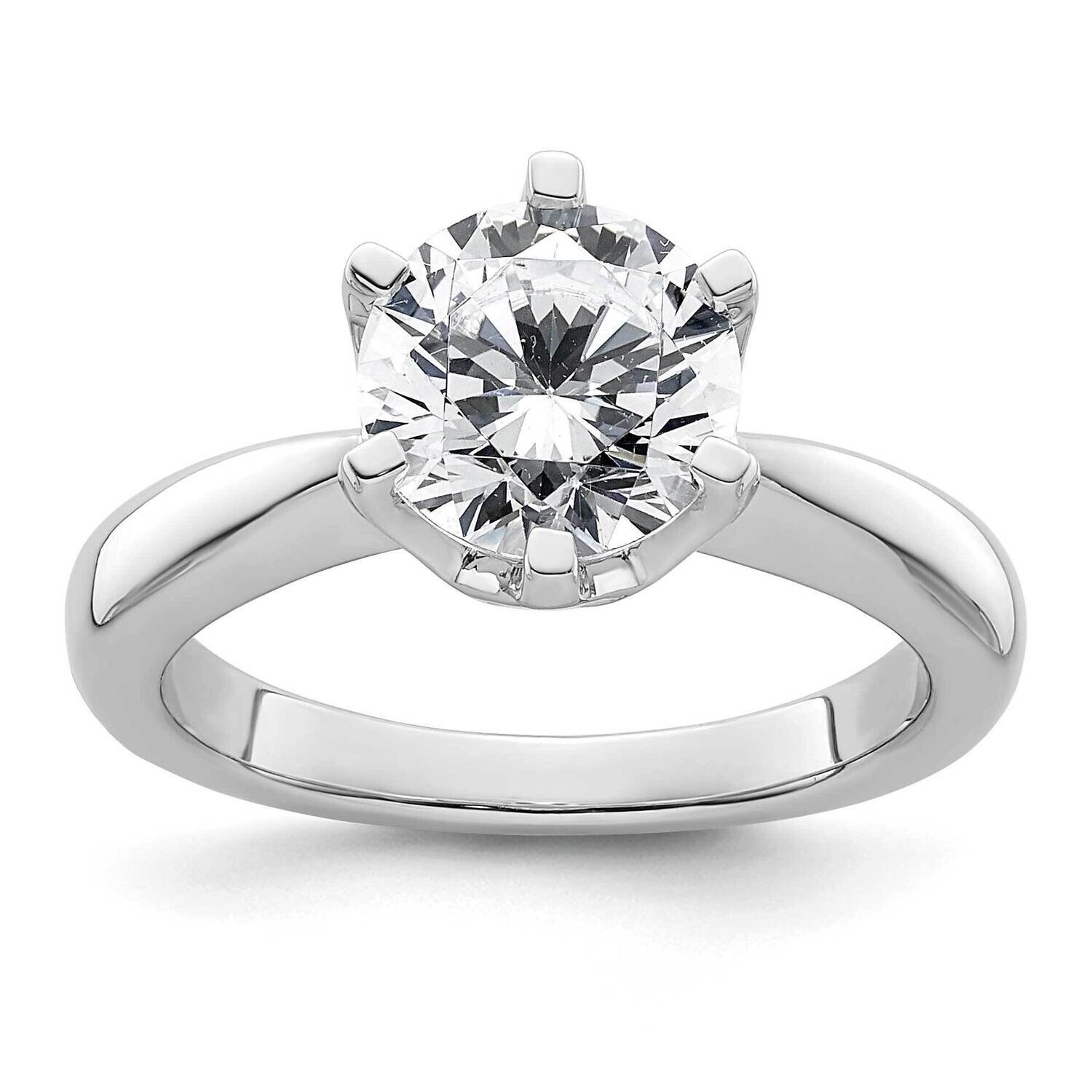 2 Carat 8.20 mm 6-Prong Round Solitaire Engagement Ring Mounting 14k White Gold RM1936E-200-CWAA