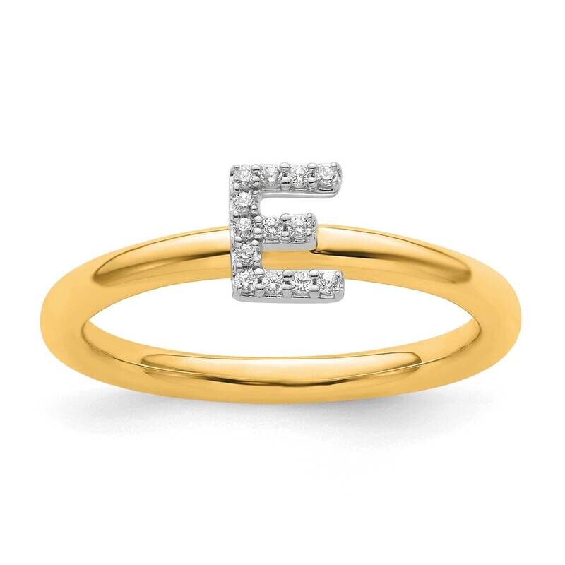 Stackable Diamond Initial E Ring 14k Gold SK2112EY