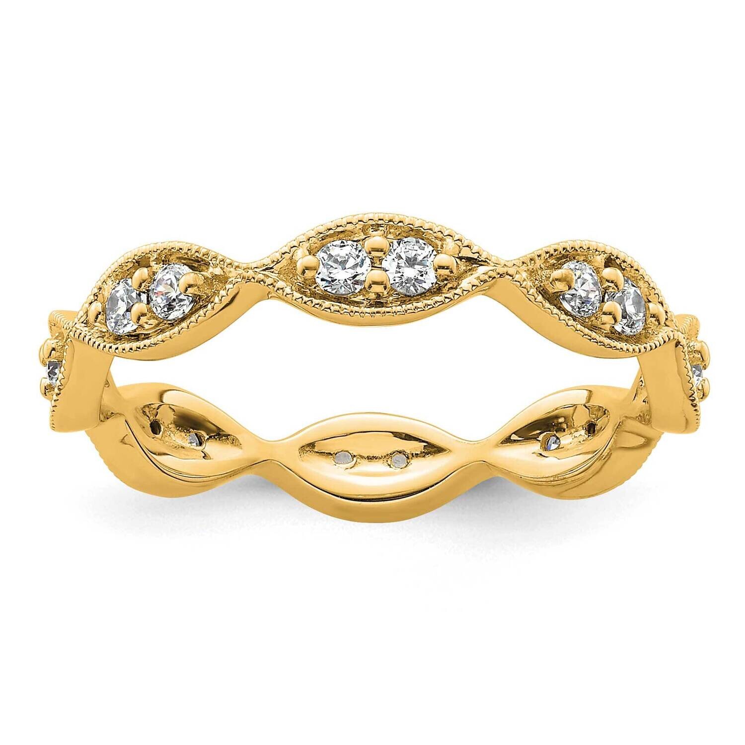 Size 8 Vintage Pave 1/2 Carat Diamond Complete Eternity Band 14k Polished Gold ET0013-050-8Y4, MPN:…