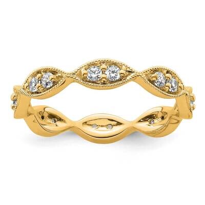 Size 8 Vintage Pave 1/2 Carat Diamond Complete Eternity Band 14k Polished Gold ET0013-050-8Y4, MPN:…
