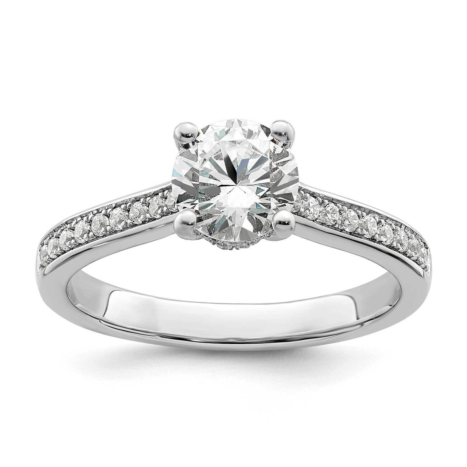 True Origin White Gold 1/5 Carat Diamond Vs/Si D E F Round Semi Mound Engagement Ring RM8583-100-WA…