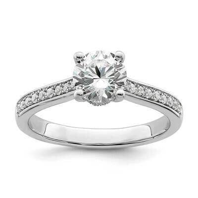 True Origin White Gold 1/5 Carat Diamond Vs/Si D E F Round Semi Mound Engagement Ring RM8583-100-WA…