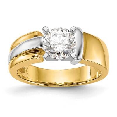 Peg Set Solitaire Engagement Ring Mounting 14k Two-Tone Gold RM2016E-CYWAA, MPN: RM2016E-CYWAA,