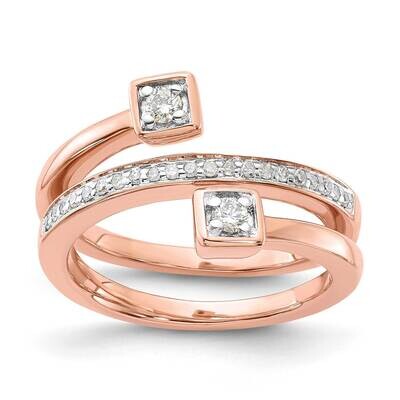 Rose Tone Polished Diamond Wrap Ring Sterling Silver RLD4064-SSRABS45, MPN: RLD4064-SSRABS45, 19110…