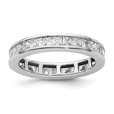 Polished Channel-Set 2 Carat Princess Diamond Complete Eternity Band 14k White Gold ET0010-200-8W4,…