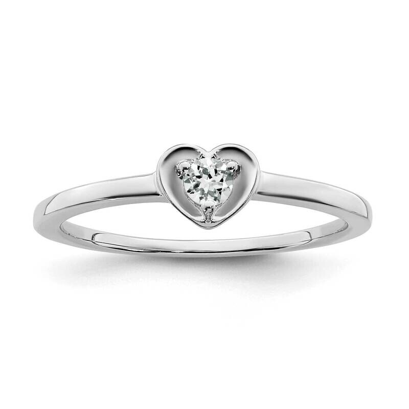 White Topaz Heart Ring 14k White Gold RM7397-WT-W