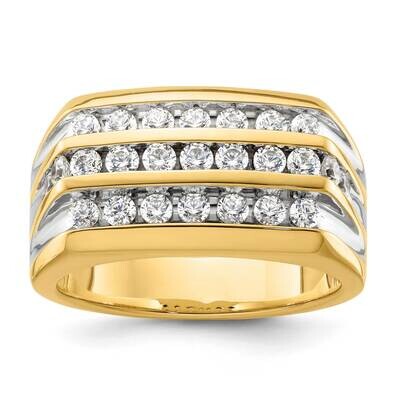Diamond 3 Row Men&#39;s Ring 14k Gold RM9270-118-YAA, MPN: RM9270-118-YAA, 883957903354