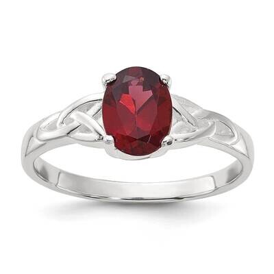 Garnet Ring Sterling Silver Polished QR7448GA, MPN: QR7448GA,