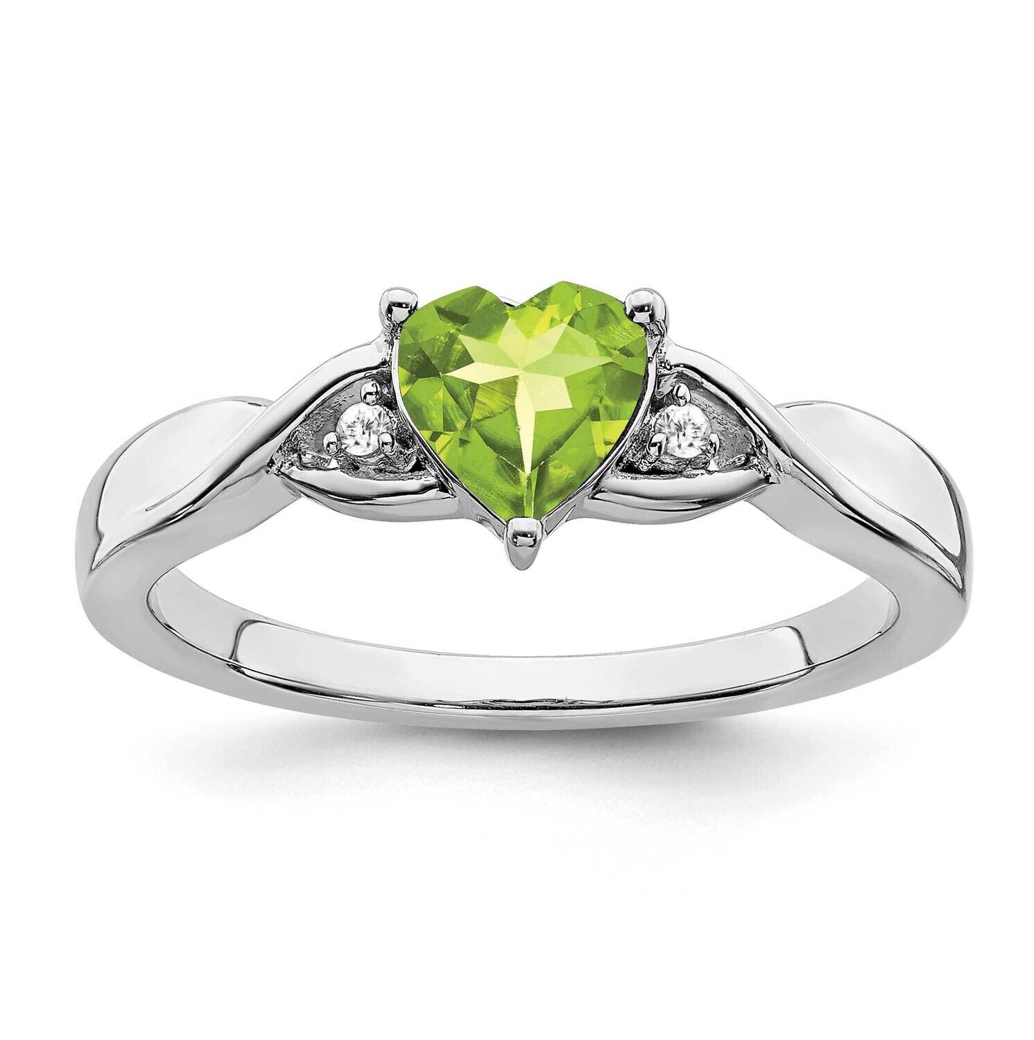 Peridot Diamond Ring Sterling Silver Rhodium-Plated RM7413-PE-002-SSA, MPN: RM7413-PE-002-SSA,