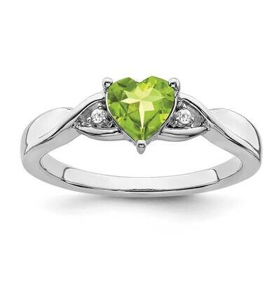 Peridot Diamond Ring Sterling Silver Rhodium-Plated RM7413-PE-002-SSA, MPN: RM7413-PE-002-SSA,