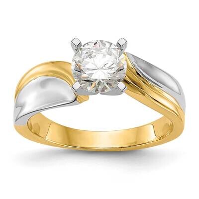 Peg Set Bypass Solitaire Engagement Ring Mounting 14k Two-Tone Gold RM2026E-CYWAA, MPN: RM2026E-CYW…