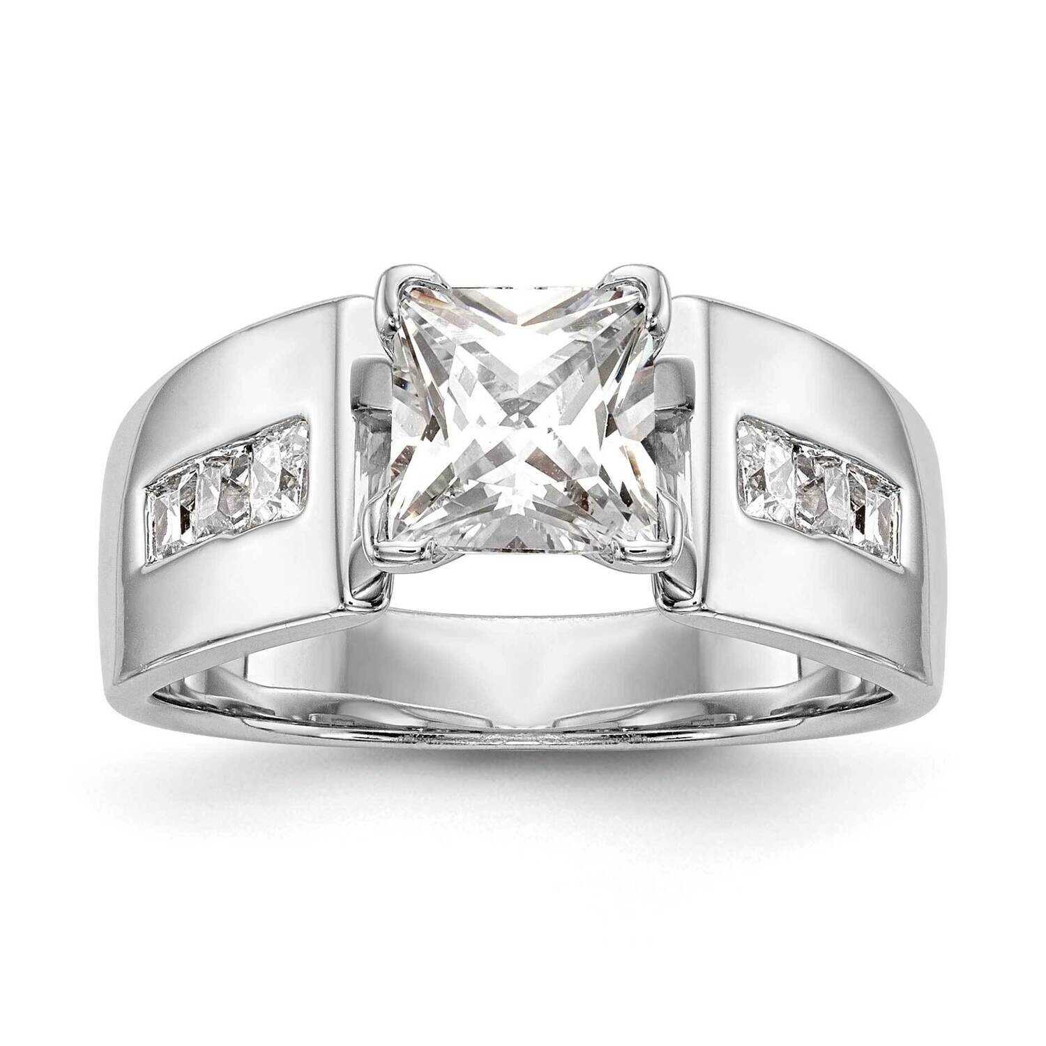 Peg Set Channel Princess Engagement Ring Mounting 14k White Gold RM2945E-038-CWAA, MPN: RM2945E-038…