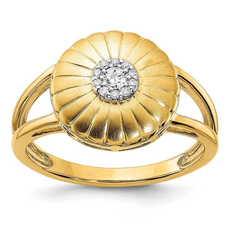 Satin Diamond Flower Ring 14k Gold RM6902-008-YA