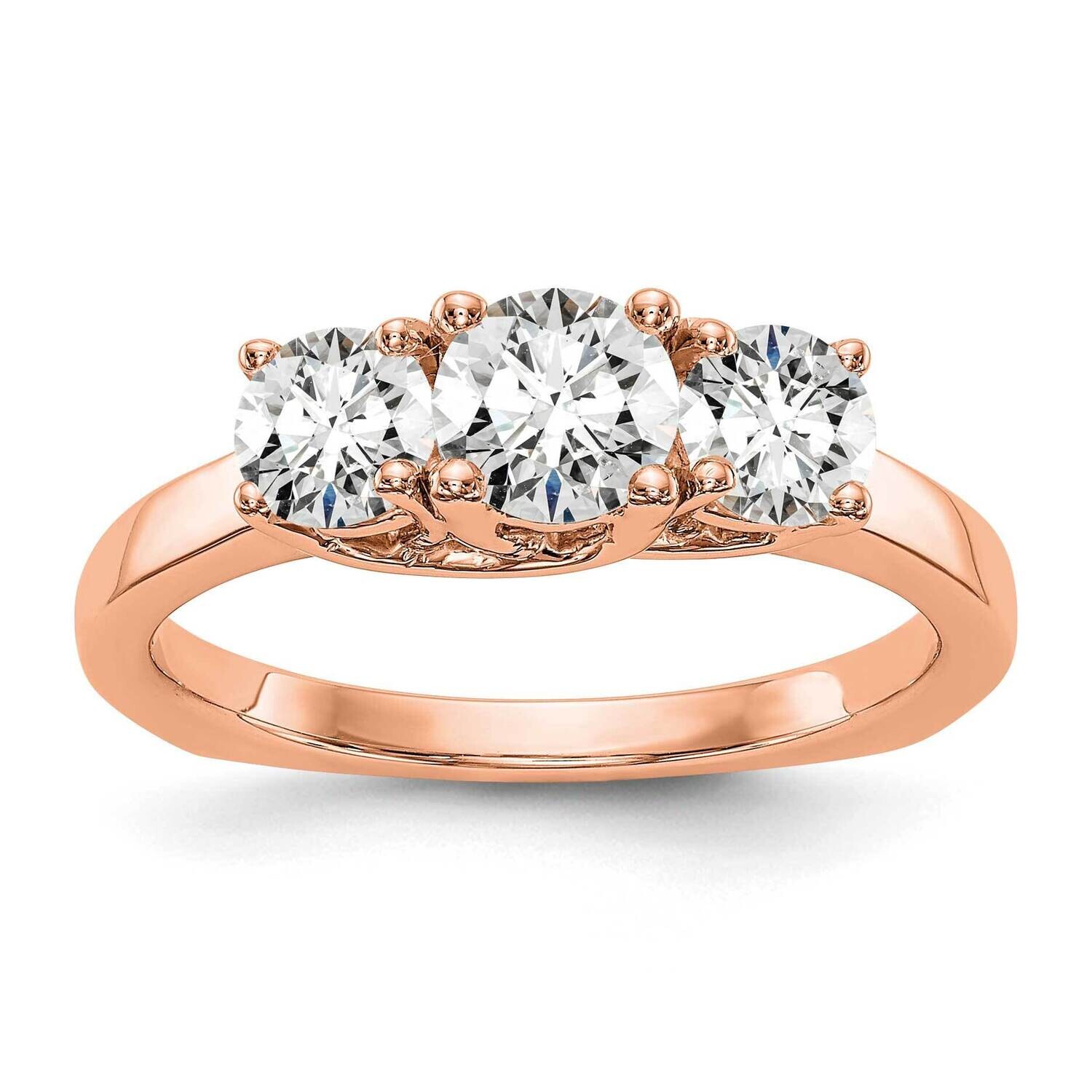 True Origin 3/4 Carat Diamond Vs/Si D E F Semi Mount Peg Set Ring 14k Rose Gold RM2953E-050_070-RAA…