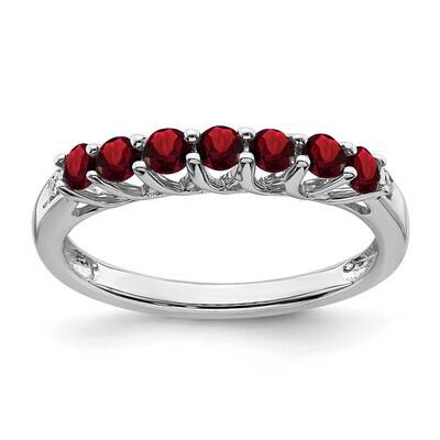Garnet Diamond 7-Stone Ring 10k White Gold RM7411-GA-001-1WA, MPN: RM7411-GA-001-1WA, 191101662416