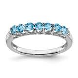 Blue Topaz Diamond 7-Stone Ring 10k White Gold RM7411-BT-001-1WA, MPN: RM7411-BT-001-1WA, 191101662…