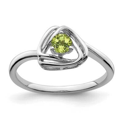 Peridot Triangle Ring 14k White Gold RM7395-PE-W, MPN: RM7395-PE-W,