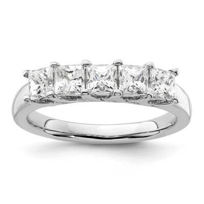 5-Stone Shared Prong Holds 5-3.5mm Princess Diamond Band Ring Mounting 14k White Gold RM3178B-118-W…