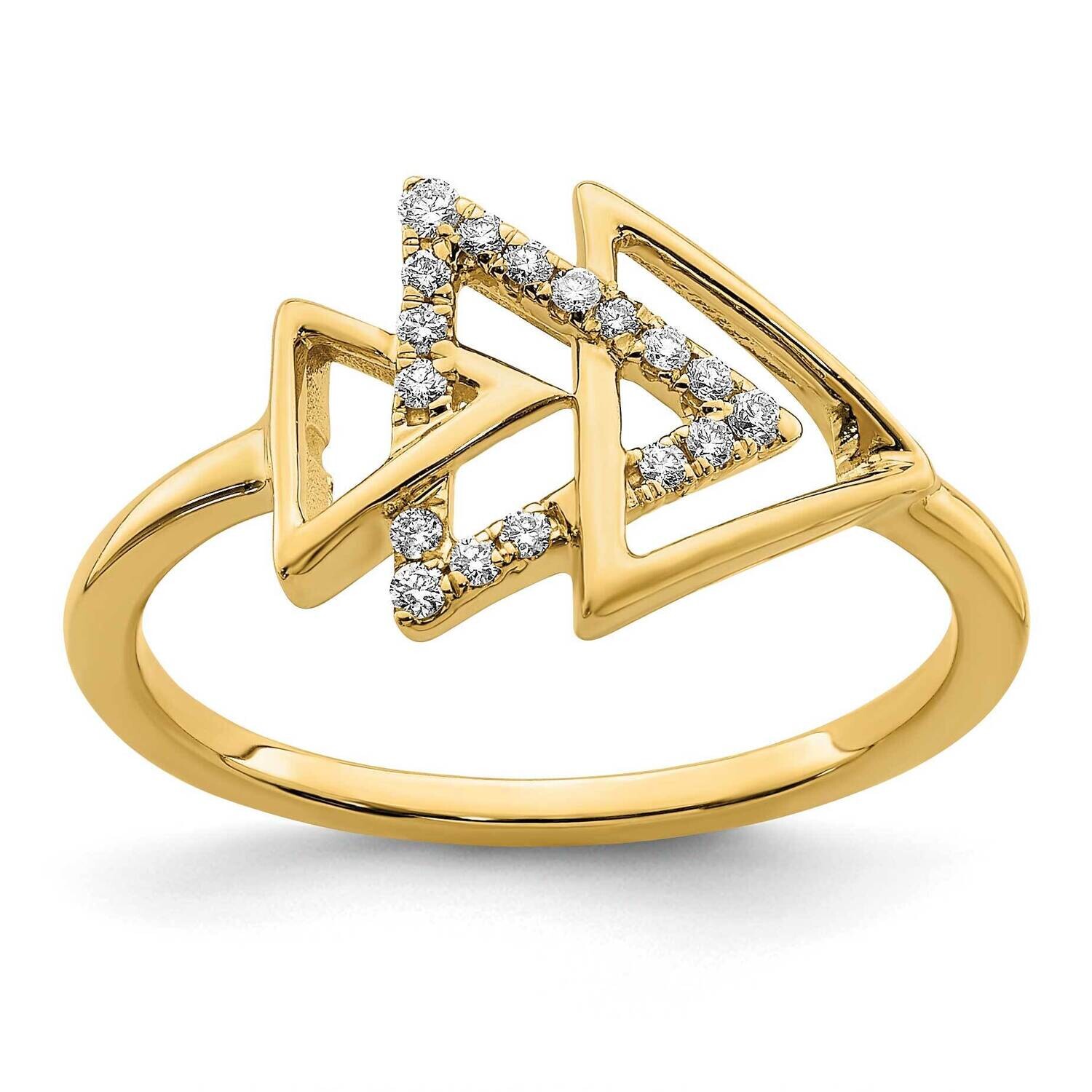 Triple Triangle Diamond Ring 14k Polished Gold RM6834-009-YA, MPN: RM6834-009-YA, 191101905230