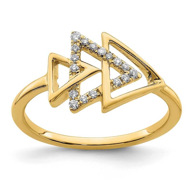 Triple Triangle Diamond Ring 14k Polished Gold RM6834-009-YA