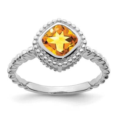 Cushion Citrine Ring 10k White Gold RM7201-CI-1W, MPN: RM7201-CI-1W, 191101822889