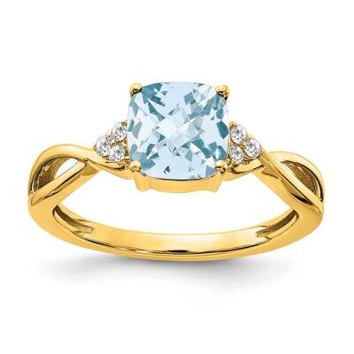 Checkerboard Aquamarine Diamond Ring 10k Gold RM4393-AQ-006-1YA, MPN: RM4393-AQ-006-1YA, 1911016639…