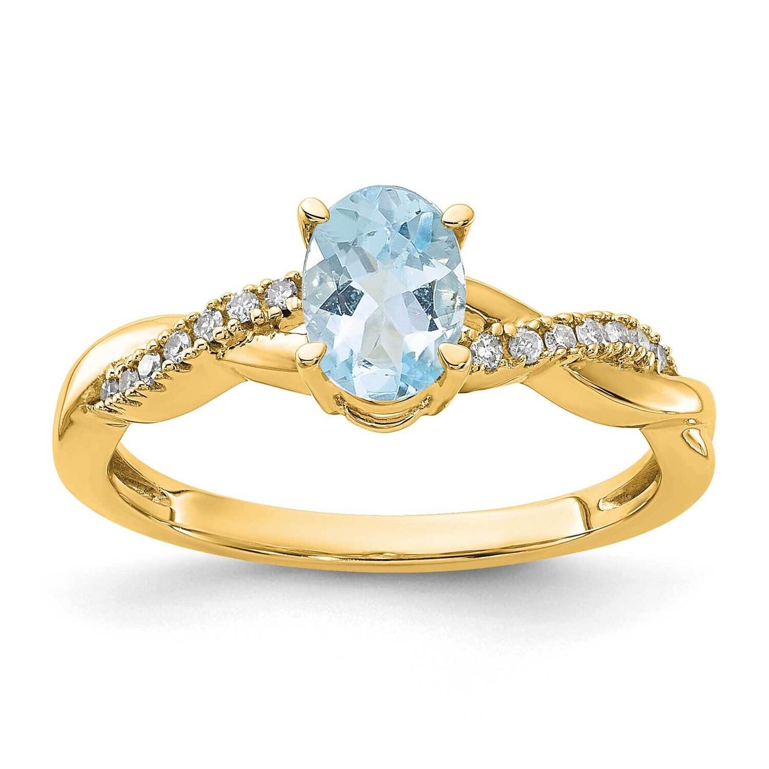 Oval Aquamarine Diamond Ring 10k Gold RM4235-AQ-008-1YA, MPN: RM4235-AQ-008-1YA, 191101664274